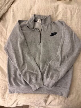 Purdue Gildan Gray Quarter-Zip Sweatshirt with Logo